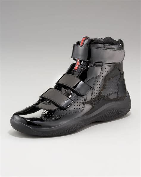 buy prada sneakers online|high top black prada sneakers.